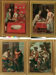 Vier verschiedene ethnische Gruppen